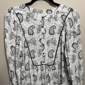 LOFT Outlet Paisley Dress Rayon Long Sleeve